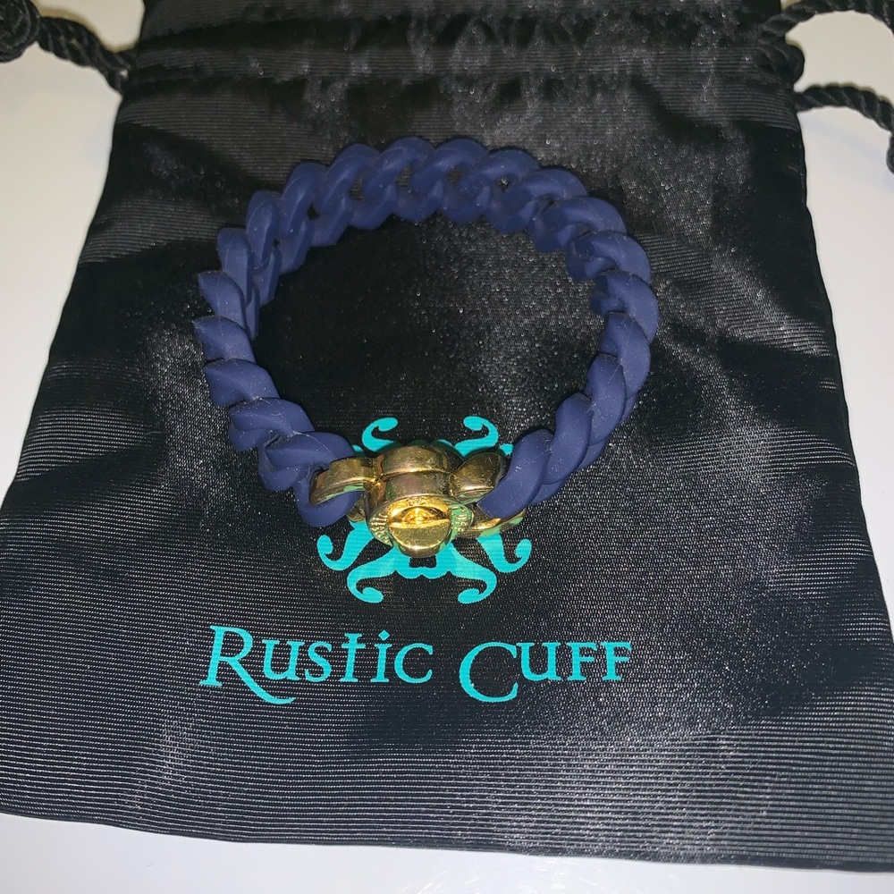 Navy rustic Cuff Bracelet